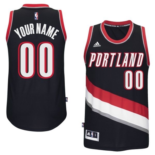 Portland Trail Blzers Black Men's Customize New Rev 30 Jersey