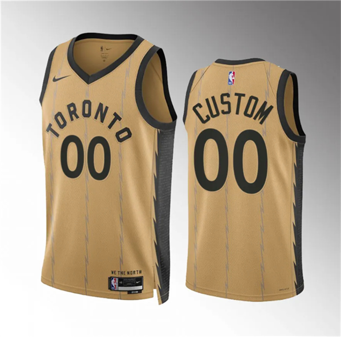 Men's Toronto Raptors Active Player Custom Gold 2023 24 City Edition Stitched Basketball Jersey