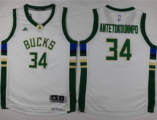 Youth Bucks #34 Giannis Antetokounmpo White Stitched NBA Jersey