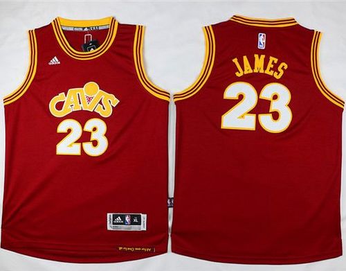 Youth Cavaliers #23 LeBron James Red Wine Alternate Climacool Stitched NBA Jersey