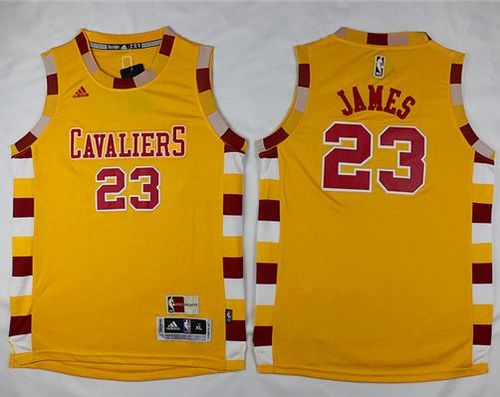 Youth Cavaliers #23 LeBron James Gold Hardwood Classics Performance Stitched NBA Jersey