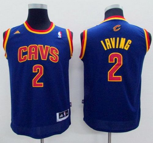 Youth Cavaliers #2 Kyrie Irving Navy Blue Stitched NBA Jersey