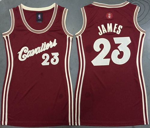 Women's Cavaliers #23 LeBron James Red 2015-2016 Christmas Day Dress Stitched NBA Jersey