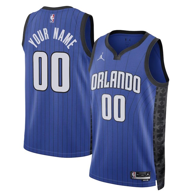 Men's Orlando Magic Active Player Custom Blue Statement Edition Stitched Basketball Jersey