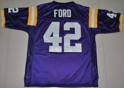 lsu tigers #42 michael ford purple embroidered ncaa jersey