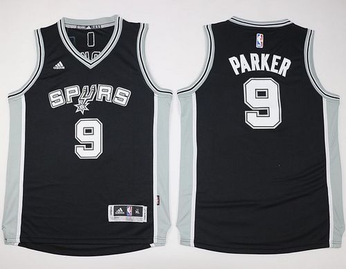 Youth Spurs #9 Tony Parker Black Stitched NBA Jersey