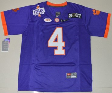 Men's 2017 Clemson Tigers #4 Deshaun Watson Purple Jersey