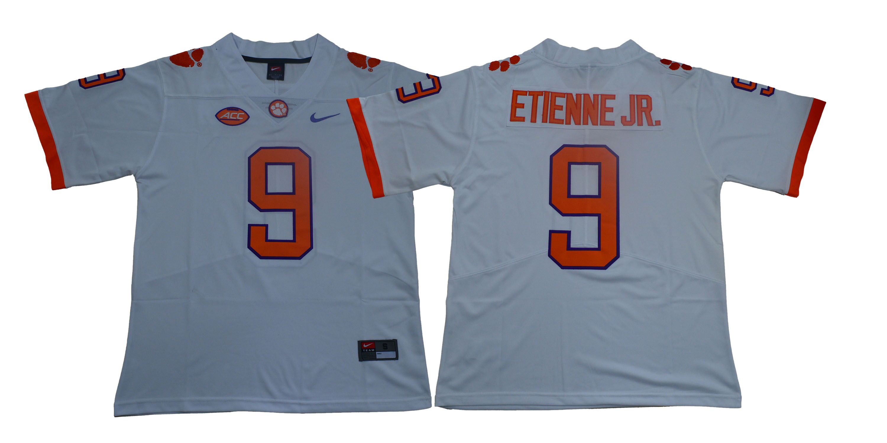 Clemson Tigers 9 Travis Etienne Jr. White Nike College Football Jersey