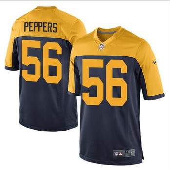 Youth New Green Bay Packers #56 Julius Peppers Navy Blue Alternate Stitched NFL New Elite jersey