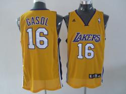 NBA Los Angeless Lakers #16 GASOL Yellow Jerseys swingman