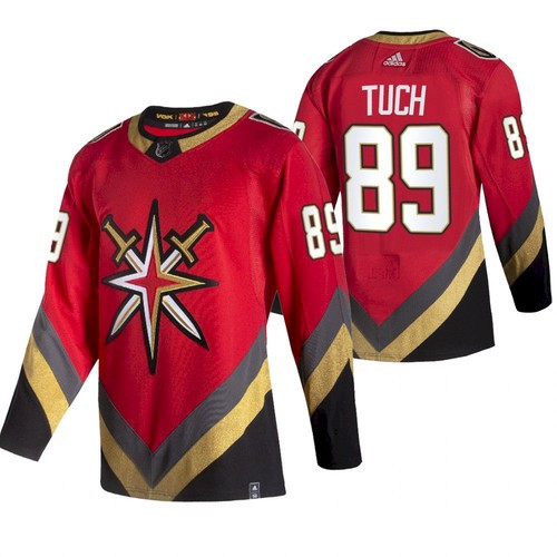 Men's Vegas Golden Knights #89 Alex Tuch 2021 Reverse Retro Red Jersey