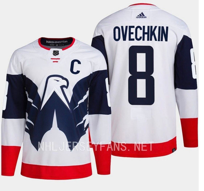 Men‘s Washington #8 Alexander Ovechkin White Jersey