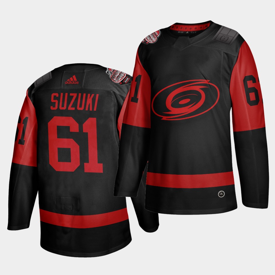 Carolina Hurricanes #61 Ryan Suzuki Black Men's 2021 Stadium Series Outdoor Game Jersey