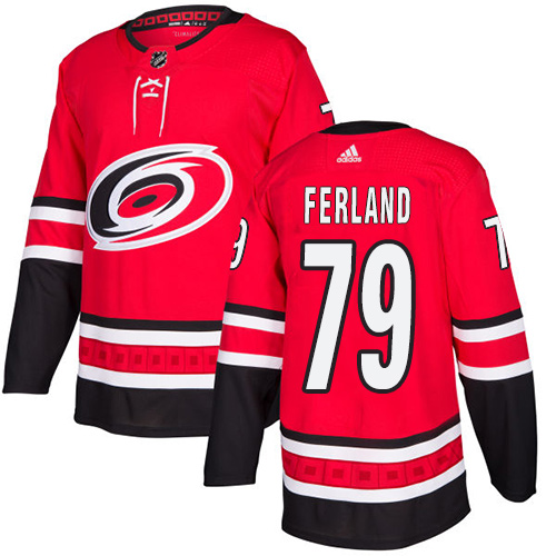 Hurricanes #79 Michael Ferland Red Home Authentic Stitched Hockey Jersey