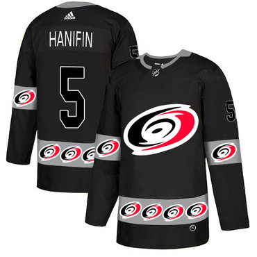 Hurricanes 5 Noah Hanifin Black Team Logos Fashion Adidas Jersey