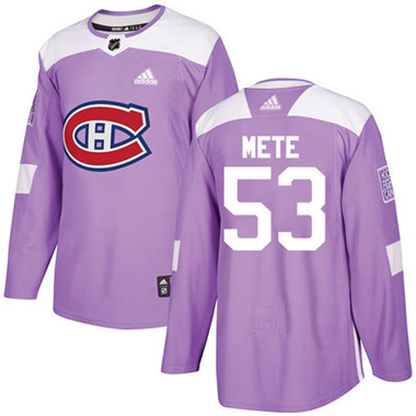 Adidas Canadiens #53 Victor Mete Purple Authentic Fights Cancer Stitched NHL Jersey