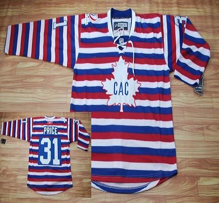 montreal canadiens #31 carey price red pinstripe hockey jersey