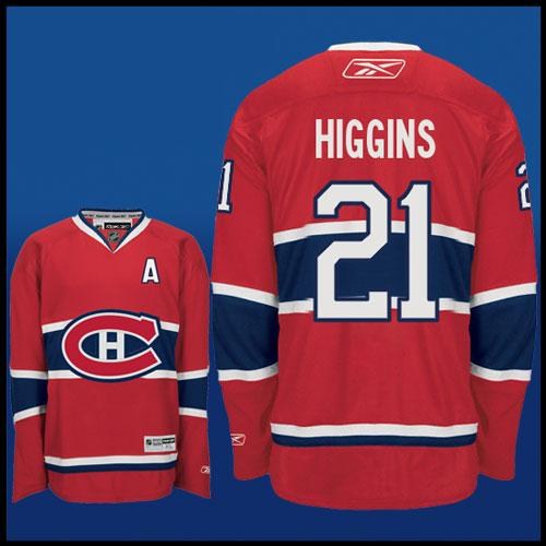montreal canadiens #21 higgins red ch patch jersey
