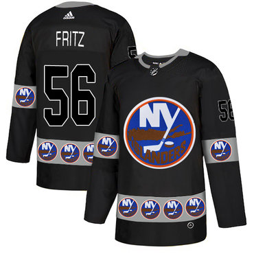 Islanders 56 Tanner Fritz Black Team Logos Fashion Adidas Jersey