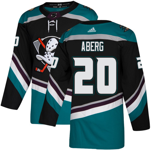 Ducks #20 Pontus Aberg Black Teal Alternate Authentic Stitched Hockey Jersey