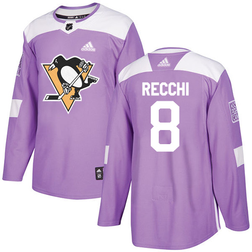 Adidas Penguins #8 Mark Recchi Purple Authentic Fights Cancer Stitched NHL Jersey