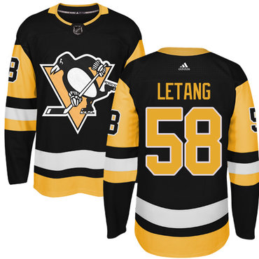 Adidas Penguins #58 Kris Letang Black Alternate Authentic Stitched NHL Jersey