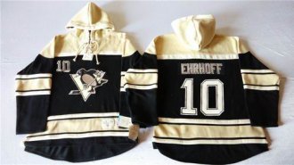Pittsburgh Penguins #10 Christian Ehrhoff Black Sawyer Hooded Sweatshirt Stitched NHL Jersey