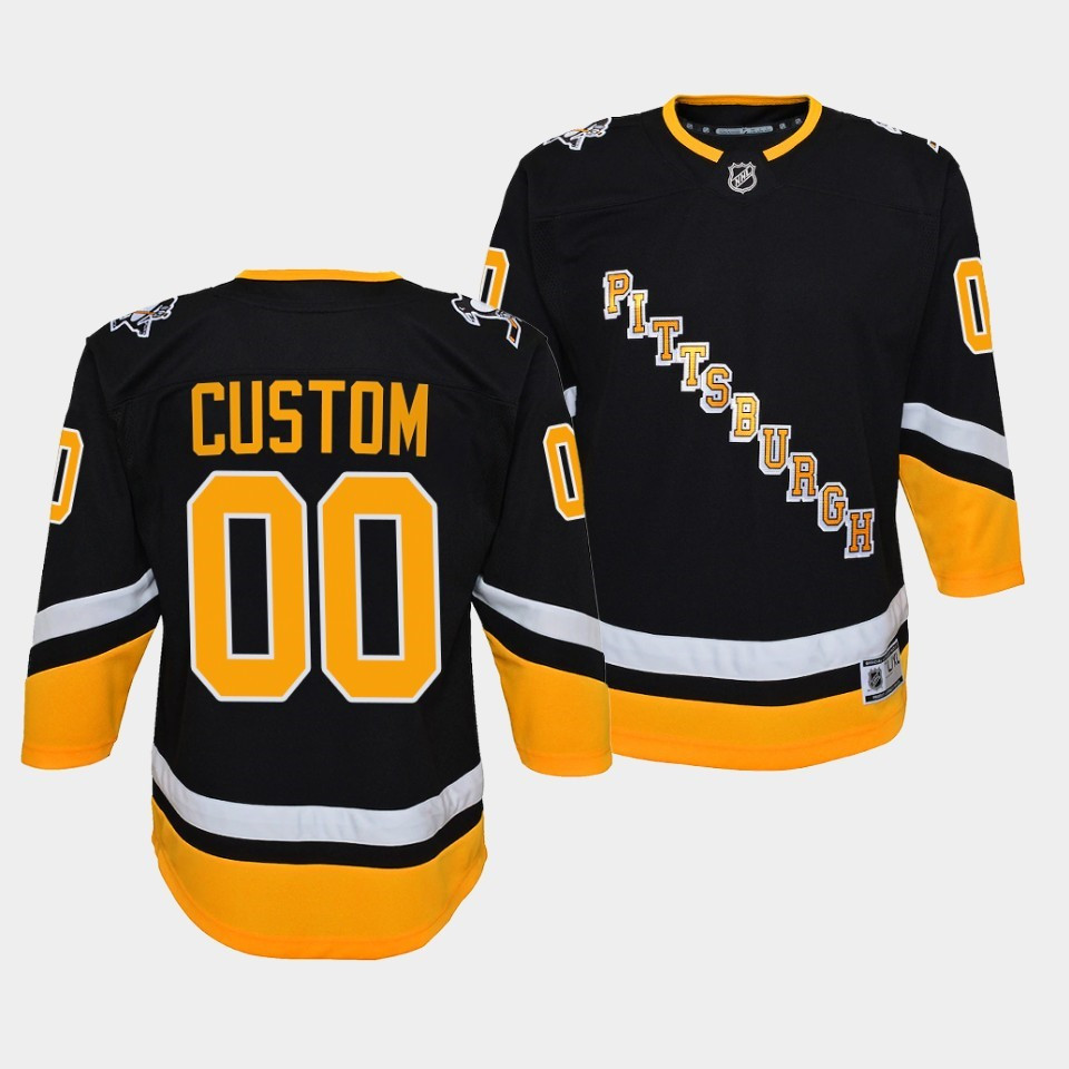 Custom Pittsburgh Penguins 2021 2022 Black Stitched Jersey