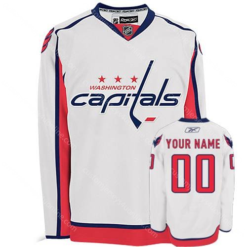 Youth Reebok Washington Capitals Customized Authentic White Away NHL Jersey