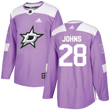 Adidas Stars #28 Stephen Johns Purple Authentic Fights Cancer Stitched NHL Jersey