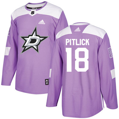 Adidas Stars #18 Tyler Pitlick Purple Authentic Fights Cancer Stitched NHL Jersey