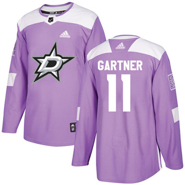 Adidas Stars #11 Mike Gartner Purple Authentic Fights Cancer Stitched NHL Jersey
