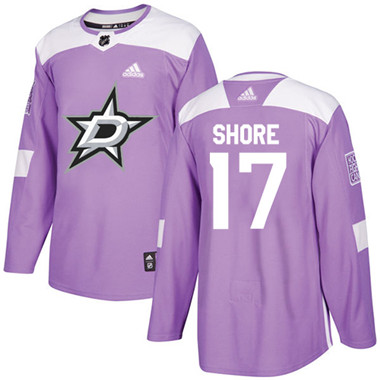 Adidas Stars #17 Devin Shore Purple Authentic Fights Cancer Stitched NHL Jersey