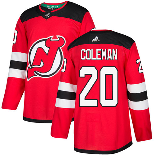 Devils #20 Blake Coleman Red Home Authentic Stitched Hockey Jersey