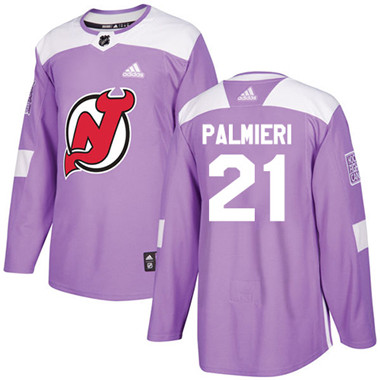 Adidas Devils #21 Kyle Palmieri Purple Authentic Fights Cancer Stitched NHL Jersey