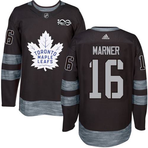 Maple Leafs #16 Mitchell Marner Black 1917-2017 100th Anniversary Stitched NHL Jersey