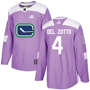 Adidas Canucks #4 Michael Del Zotto Purple Authentic Fights Cancer Stitched NHL Jersey