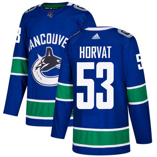 Adidas Canucks #53 Bo Horvat Blue Home Authentic Stitched NHL Jersey