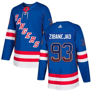 Rangers 93 Mika Zibanejad Blue Drift Fashion Adidas Jersey