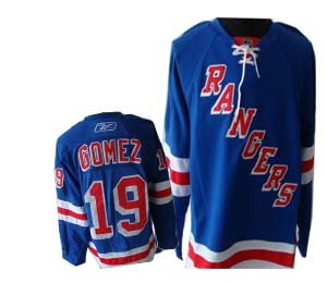 New York Rangers 19 Scott Gomez Premier Road Blue Jersey