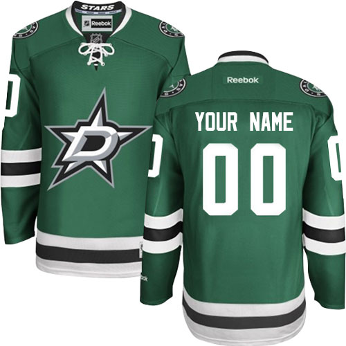 Men's Reebok Dallas Stars Customized Authentic Green Home NHL Jersey