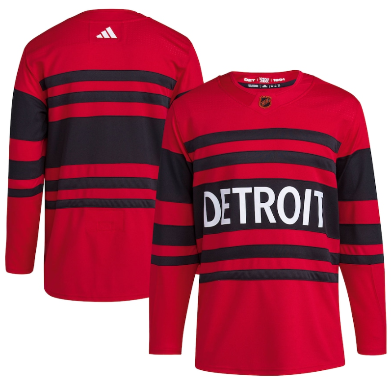 Men's Detroit Red Wings Blank Red 2022 23 Reverse Retro Stitched Jersey