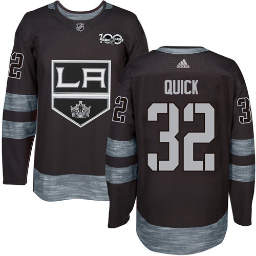 Kings #32 Jonathan Quick Black 1917-2017 100th Anniversary Stitched NHL Jersey