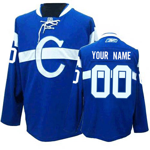 Women's Reebok Montreal Canadiens Customized Authentic Blue Third NHL Jersey