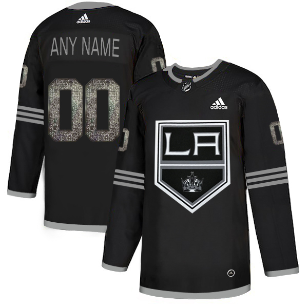 Kings Black Shadow Logo Print Men's Customized Adidas Jersey