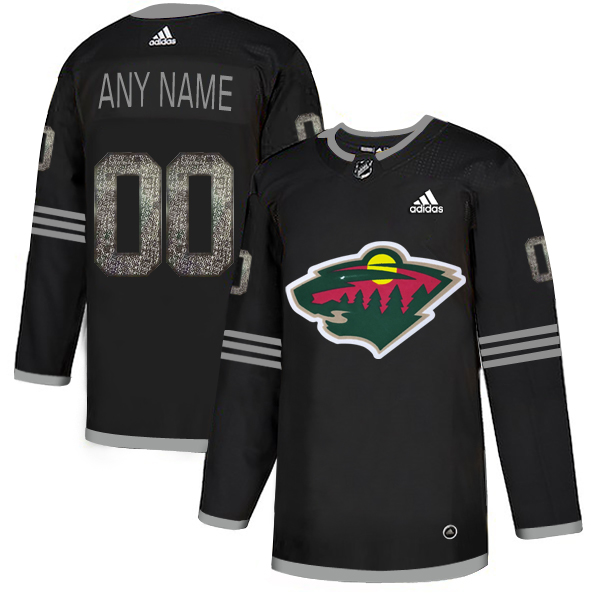 Wild Black Shadow Logo Print Men's Customized Adidas Jersey