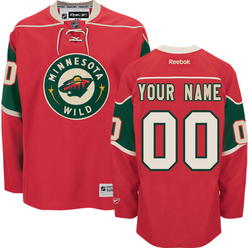 Men's Reebok Minnesota Wild Customized Authentic Red Home NHL Jersey