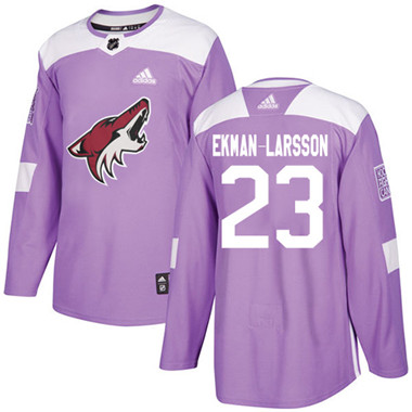 Adidas Coyotes #23 Oliver Ekman-Larsson Purple Authentic Fights Cancer Stitched NHL Jersey