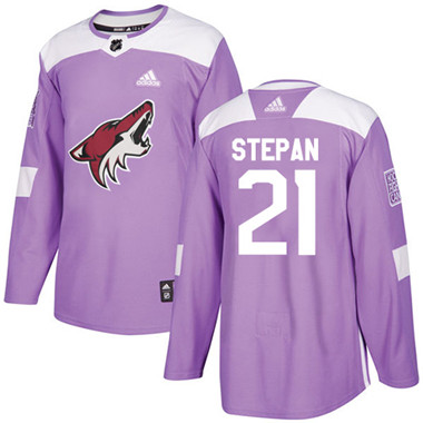 Adidas Coyotes #21 Derek Stepan Purple Authentic Fights Cancer Stitched NHL Jersey