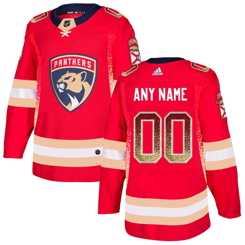 Florida Panthers Red Men's Customized Drift Fashion Adidas Jersey